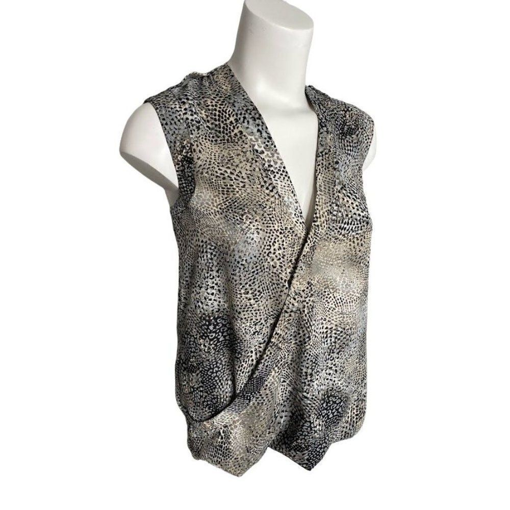 Womens Apt 9 Gray Black Snake Python Print V Neck… - image 2